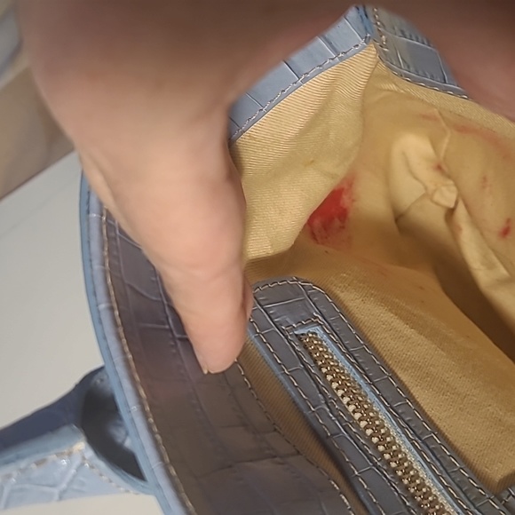 Claudia Firenze Croc Embossed Calf Skin Satchel Handbag - Picture 8 of 9